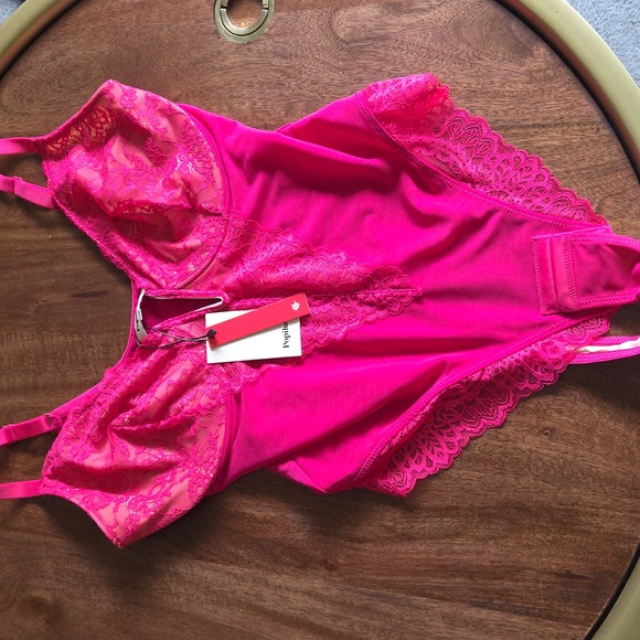 Popilush Shapewear Bodysuit Full Bust Alluring Plunge Lace - Picture 6 of 13